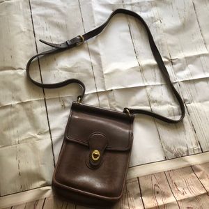 Vintage brown leather cross body Coach purse